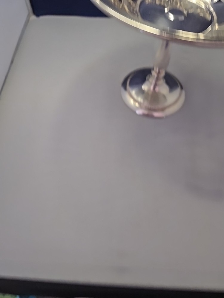 Silver Plated Compote Pedestal Dish Riser Grape Openwork Sheffield Co