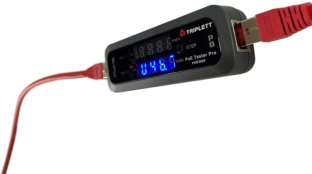 Triplett POE2000 PoE Tester Pro Inline Power Over Ethernet Detector - Yellow