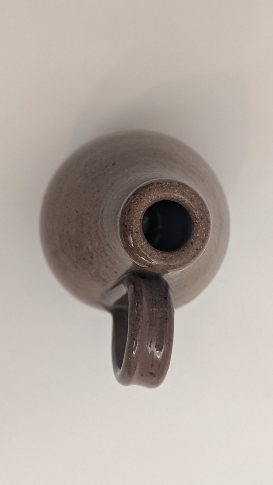 Speckled Brown Mini Handled Ceramic Jug 4 1/4"- Signed