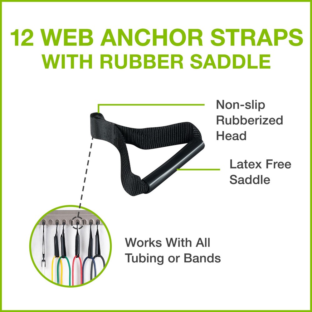 Web Slide-Rubber Saddle Web Anchor Strap - 12 Pack - Perfect for Bands