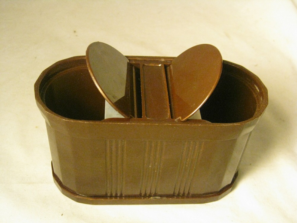 vintage Bakelite Cigarette holder container dispenser clear top automatic upside
