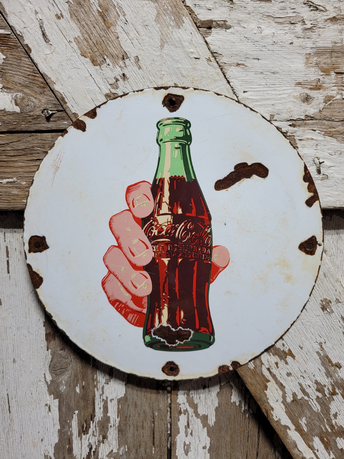 VINTAGE COKE PORCELAIN SIGN COCA COLA CARBONATED SODA BEVERAGE RESTAURANT DRINK