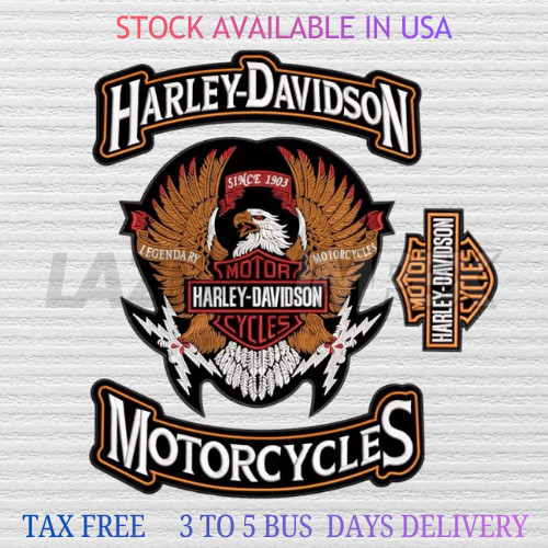 Harley-Davidson Large Eagle and Rocker Set Embroidered patch Iron&Sew on