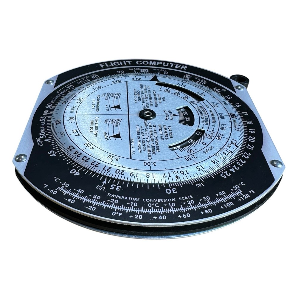 Jeppesen E6B Flight Computer Aviation Slide Rule w Manual Case Pilot Tool