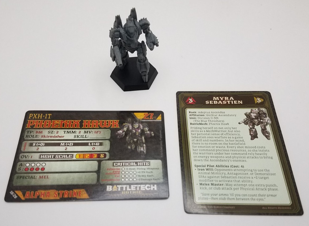 Battletech Gothic - Phoenix Hawk *Mech & Cards*