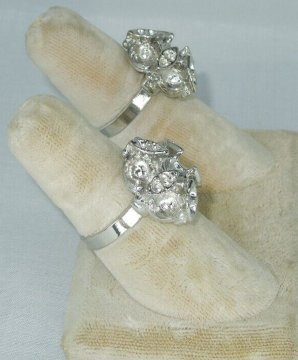 2 Ring Blanks Settings Cabochon Adjustable silver Plated Brass NEW 85V