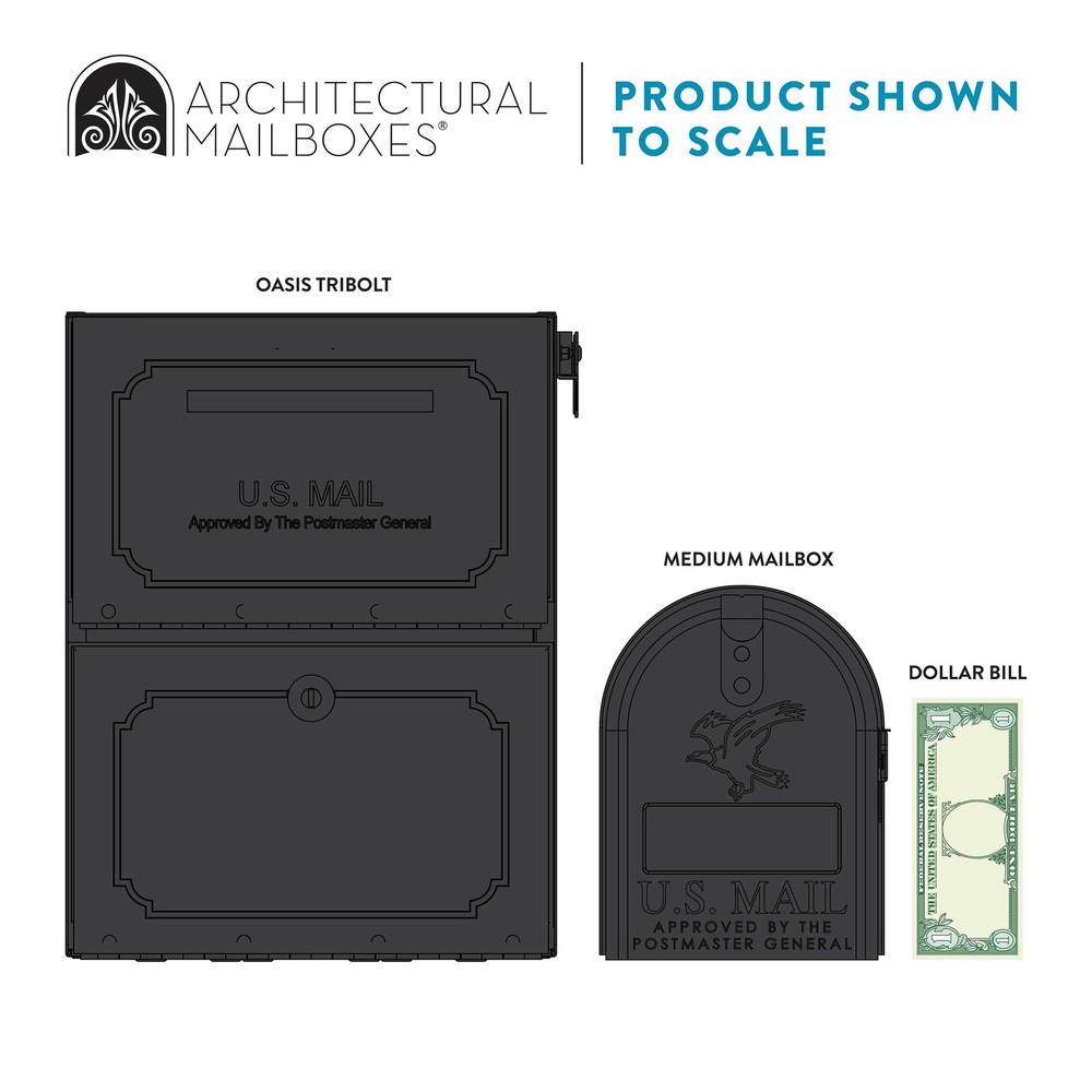 L Mailboxes Oasis Tribolt Galvanized Steel Locking Post Mount Mailbox Compatibil