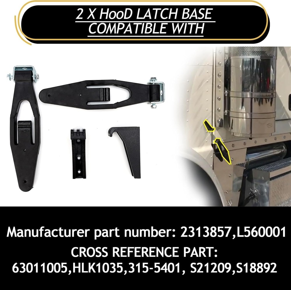 2 Pack For Peterbilt Kenworth Hood Latch Base Compatible With Peterbilt 357 3...