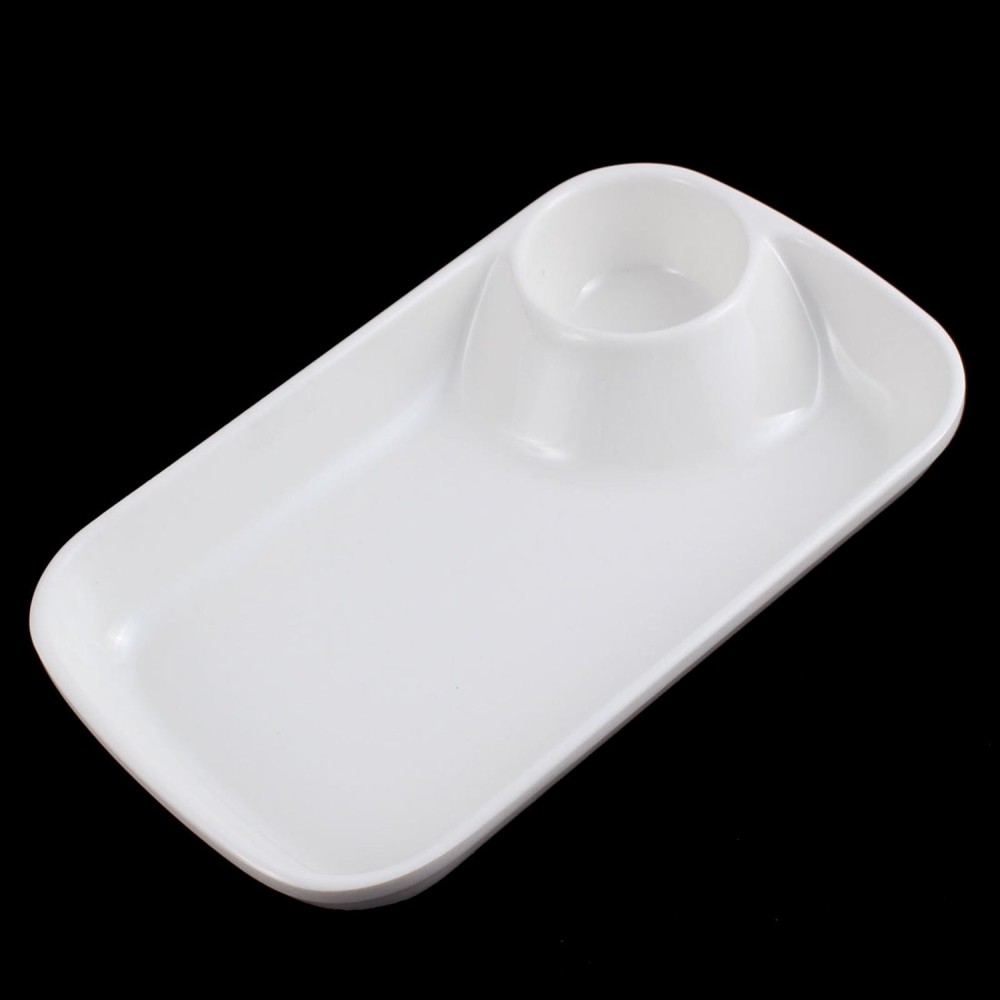 Rectangle 2 Slots Soy  Dipping Sushi Mini Dish Plate 4 Inch Width