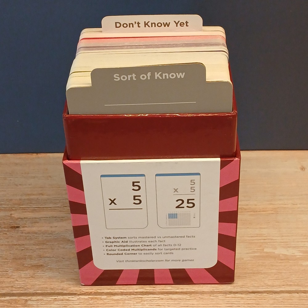 Think Tank Scholar Multiplication Flash Cards, 173 Count, Ages 8+, EUC