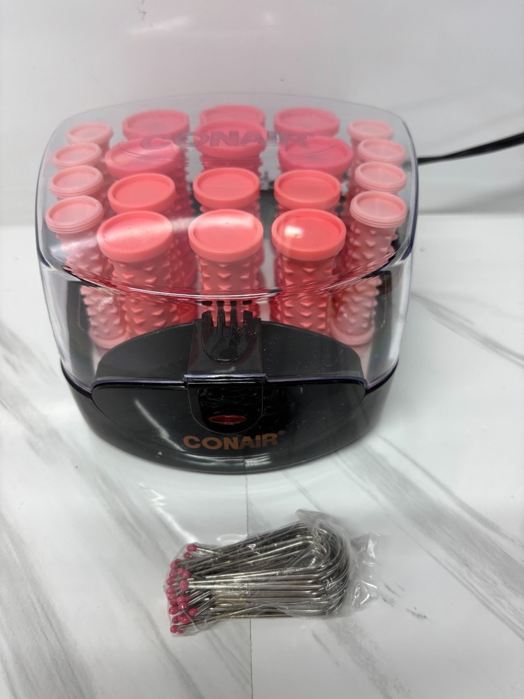Conair Compact Multi-Size 20 Hot Rollers Coral NEW with Clips