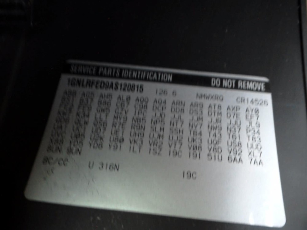 TRAVERSE 2010 Keys/Latches/Locks 104861833