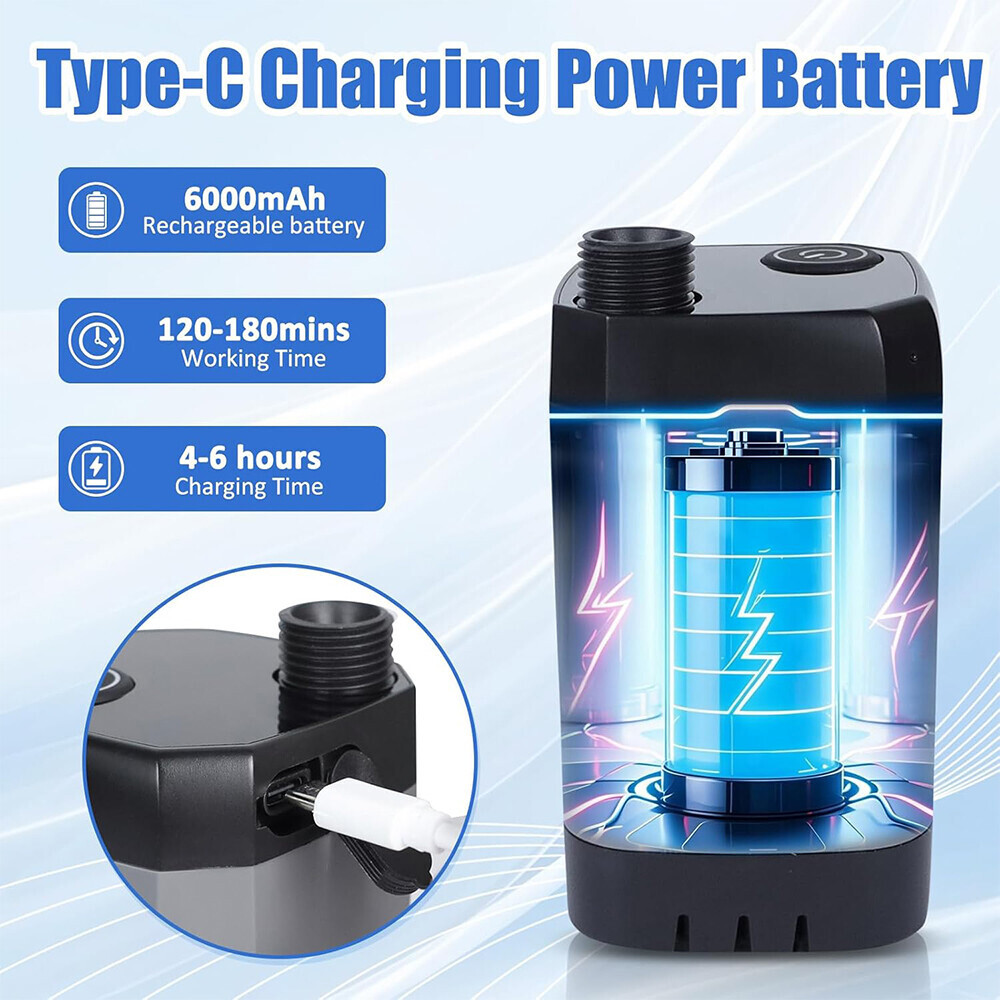 Portable Camping Shower Outdoor Camp Pump Rechargeable for Hiking Travel Beach