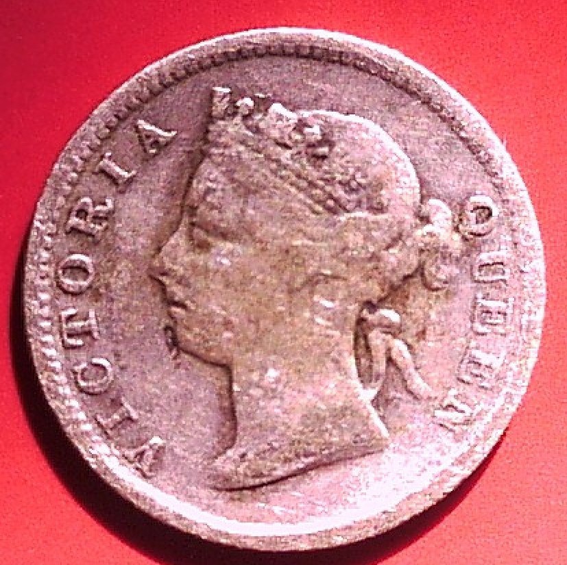 STRAITS SETTLEMENTS / SILVER 5 FIVE CENTS 1895