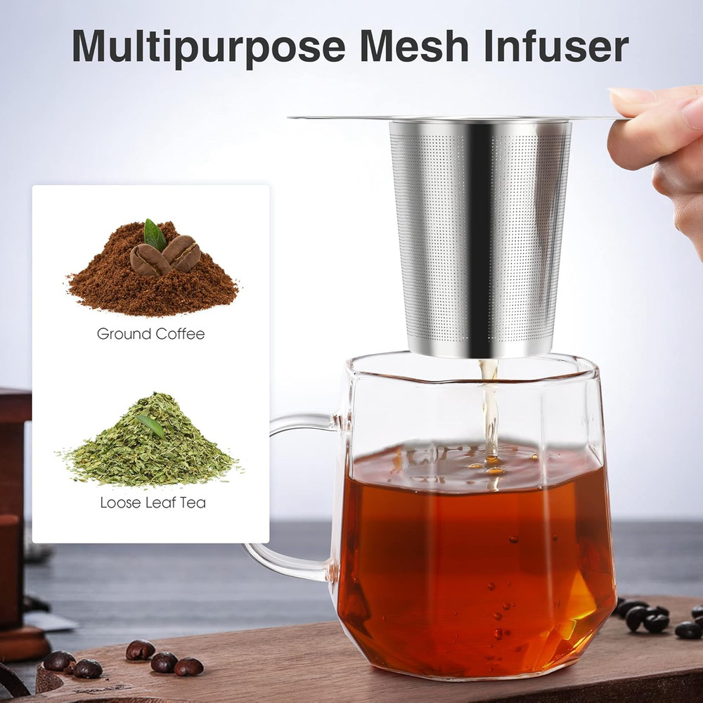 IPOW Reusable Stainless Steel Coffee Filter, Paperless Coffee Maker Strainer, Do