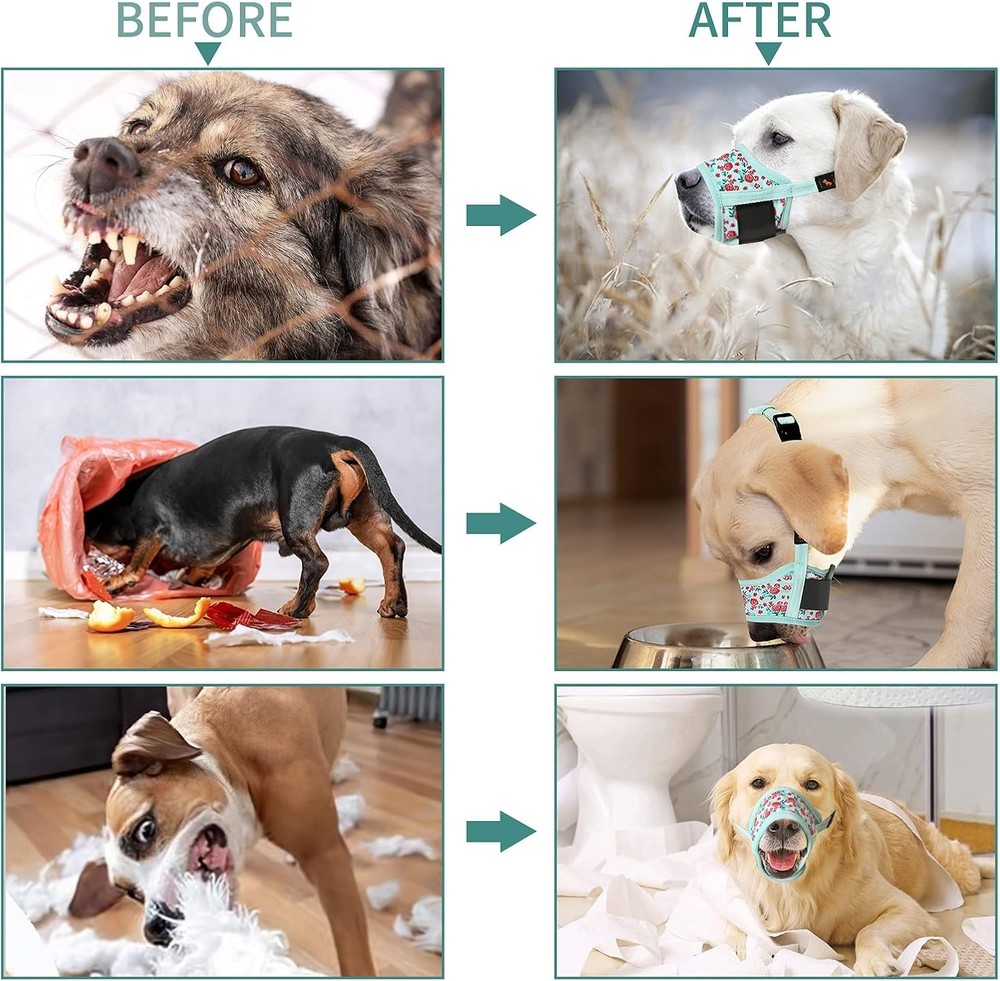 Dog Muzzle,Soft Nylon Muzzle Anti Biting Barking Chewing,Air Mesh Breathable ...