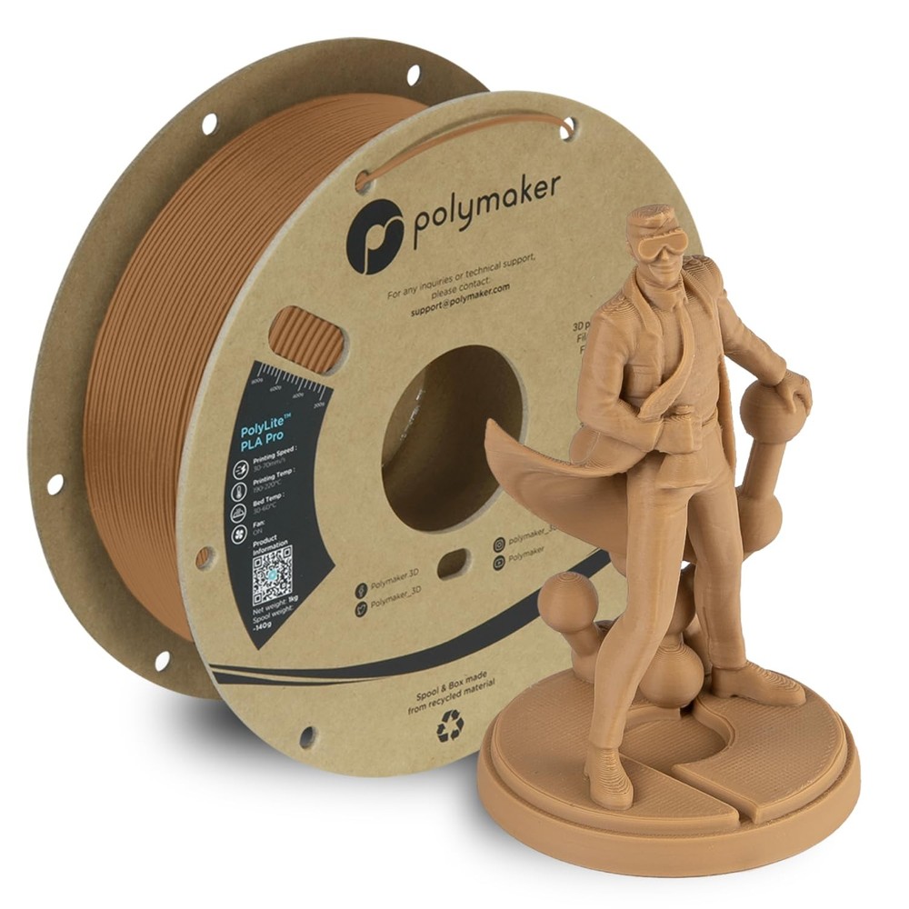 Polymaker PLA PRO Filament 1.75mm Army Beige, Powerful PLA 3D Printer Filament