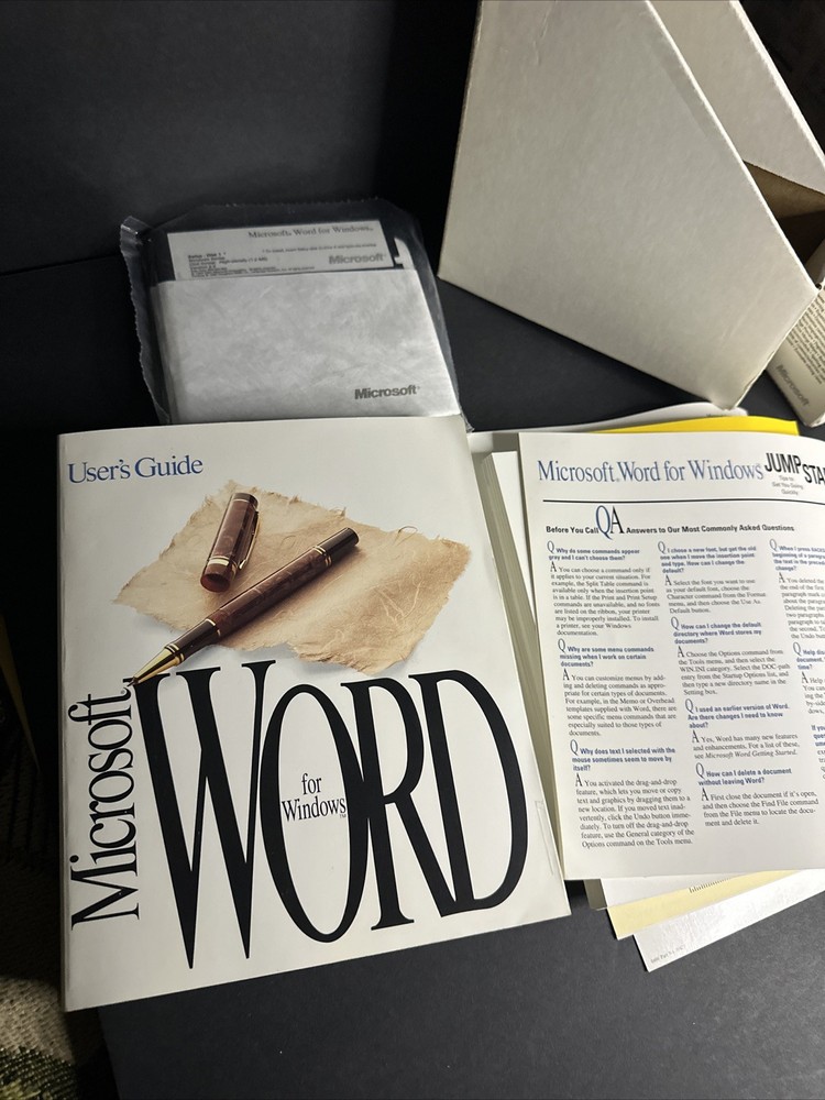 Microsoft Word For Windows 2.0 1991 Complete SealedFloppy 5.25 #R5