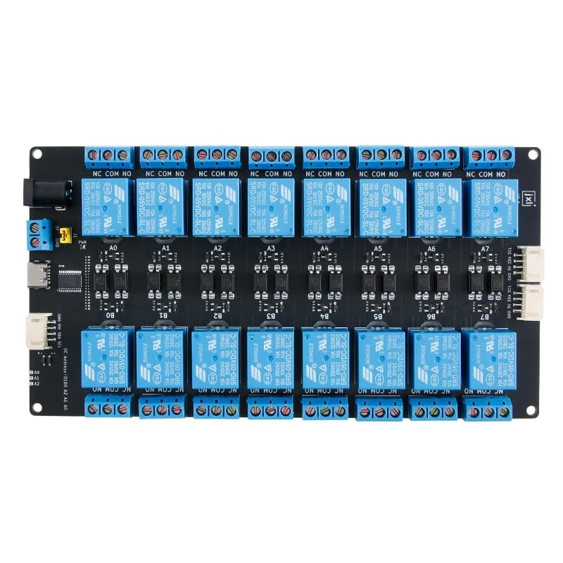 16 Channel 5V Relay Module with Optocoupler Isolation 10A IIC Expandable