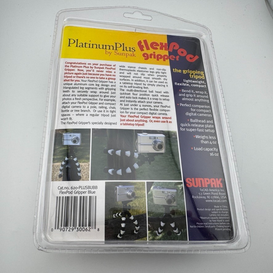 SUNPAK Platinum Plus FLEXPOD GRIPPER Camera Tripod NEW SEALED