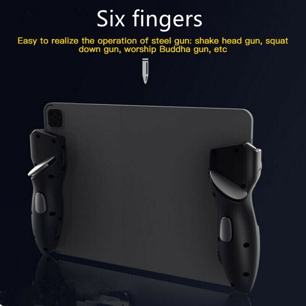 NEW Six Fingers Aim Button Shooter Gamepad Trigger Mobile Tablet For iPad PUBG B