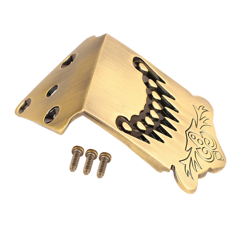 8 String Mandolin Tailpiece Feather Pattern Metal Bronze Color For Mandolin EXEB