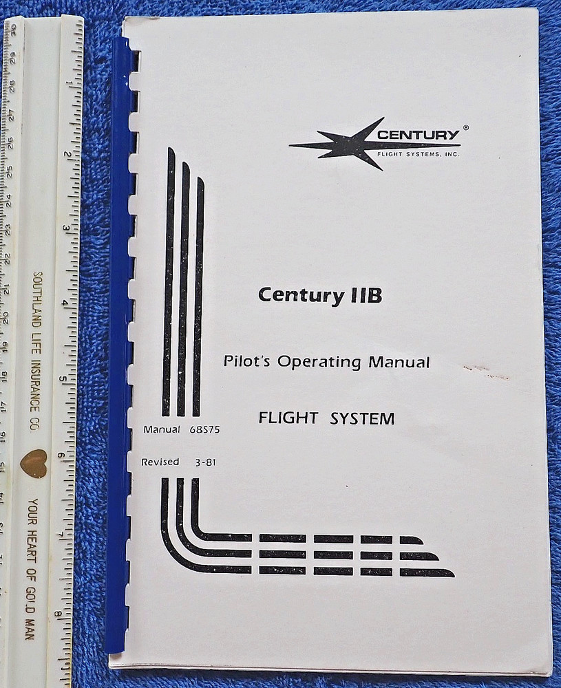 Century IIB Autopilot Pilot Operating Manual Coupler VOR Navigation ILS Approach