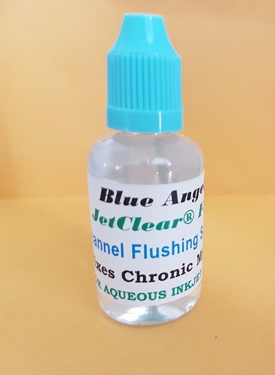 Blue Angel™ JetClear Fluid for Inkjet printers,Flushes/Clears/Fixes Missing Jets