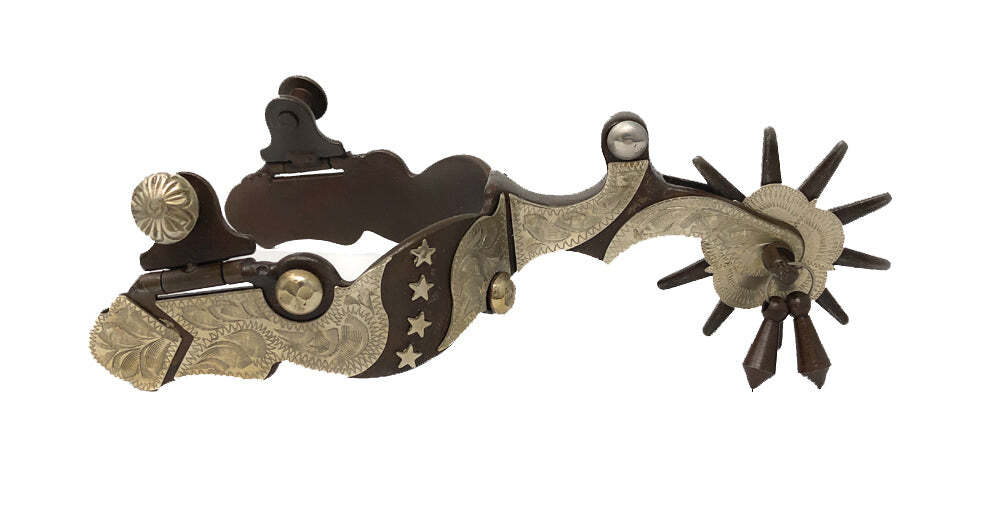 AJ Tack Antique Brown Stars Western Spurs - Mens