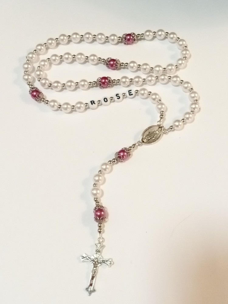 Personalized Custom Rosary Prayer Beads Crucifix with name