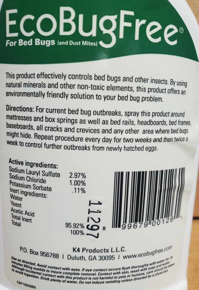 Eco Bug Free for Bed Bugs & Dust Mites 16 Oz
