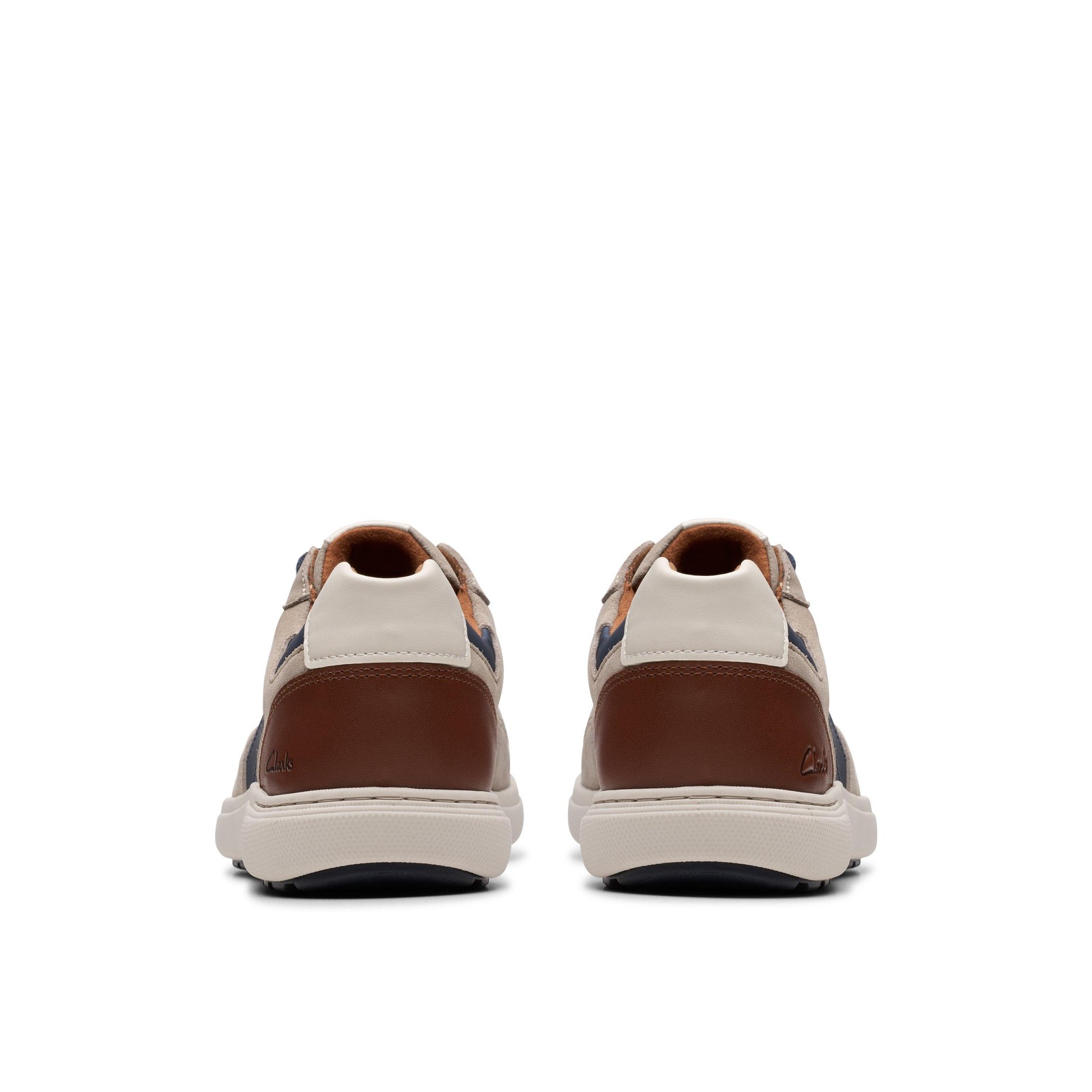 Clarks Mens Mapstone Sport Grey Leather Casual Shoes