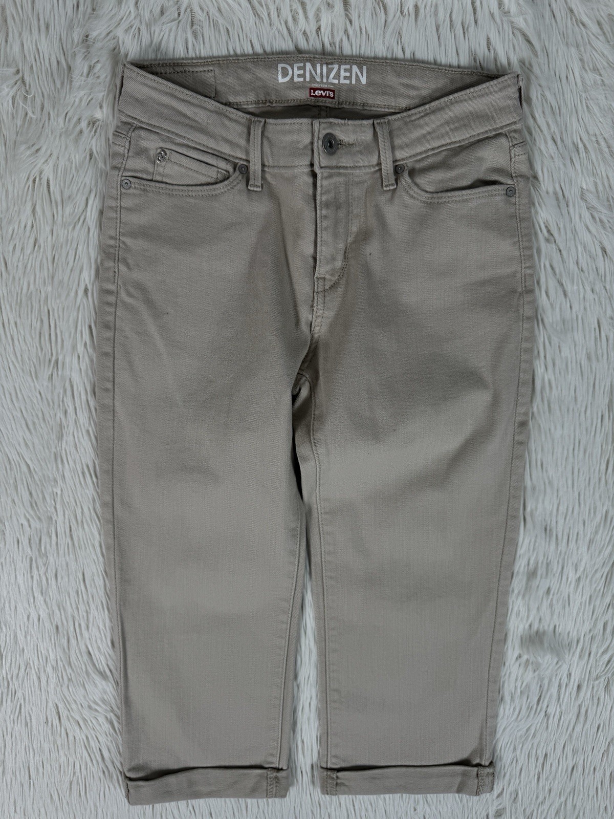 Denizen From Levi's Tan Mid-Rise Cuffed Capri Denim Jeans Women's Size 2