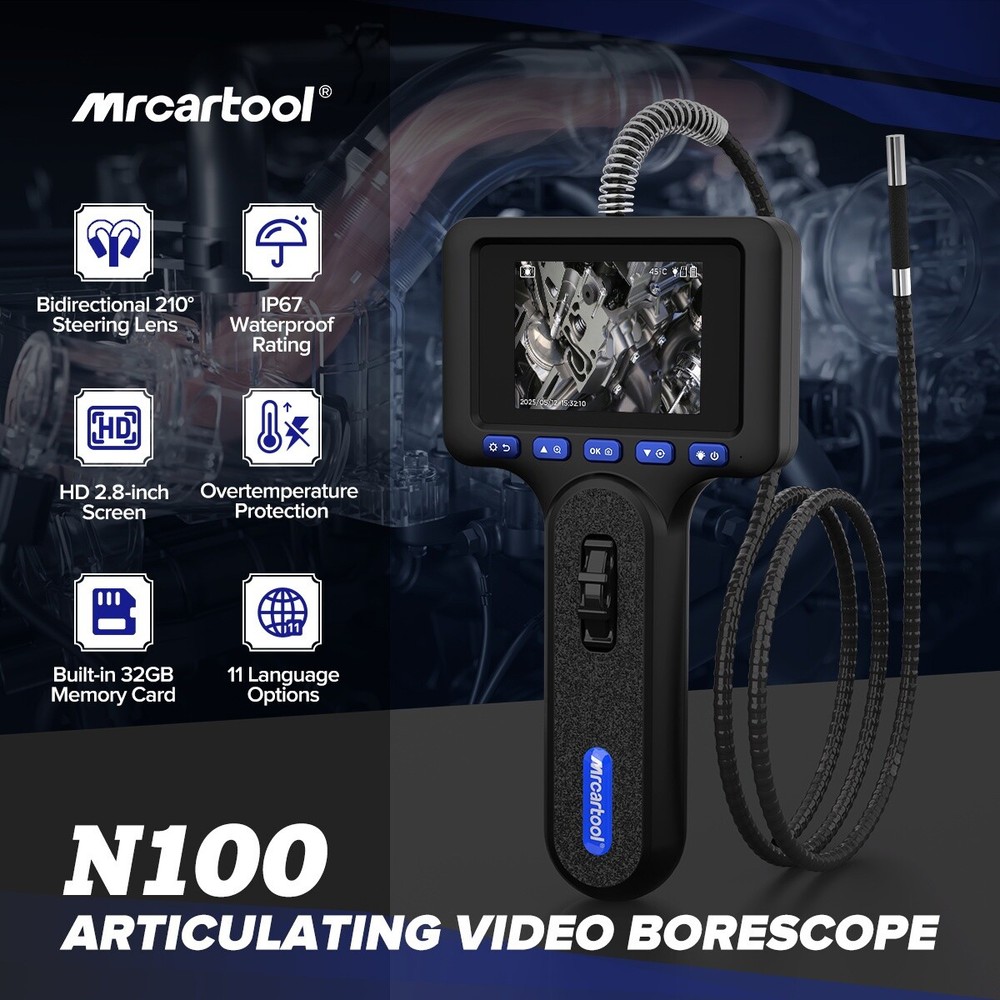 Endoscope Camera 210° Industrial Inspection Articulating Borescope Camera 6.35mm