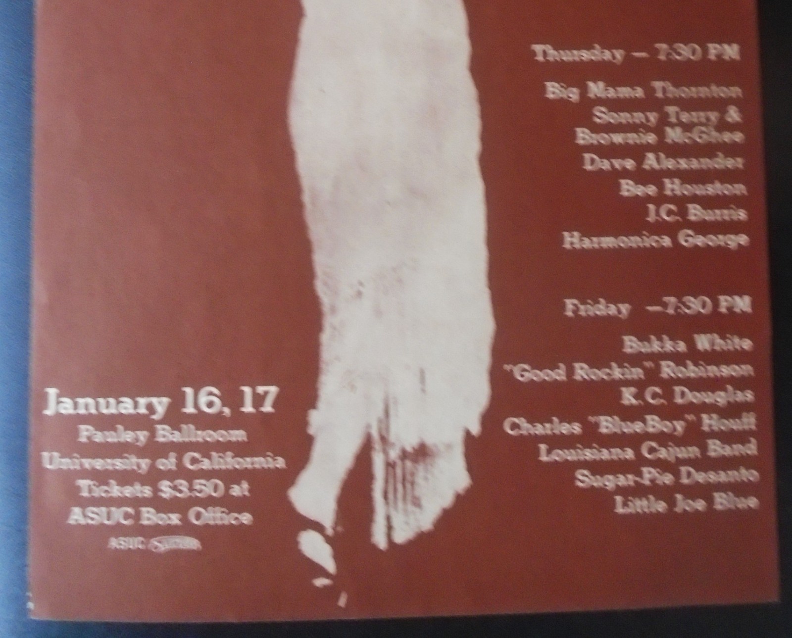 ORIGINAL CONCERT HANDBILL-BERKELEY BLUES FESTIVAL_JAN. 16/17 1970-MAMA THORTION-