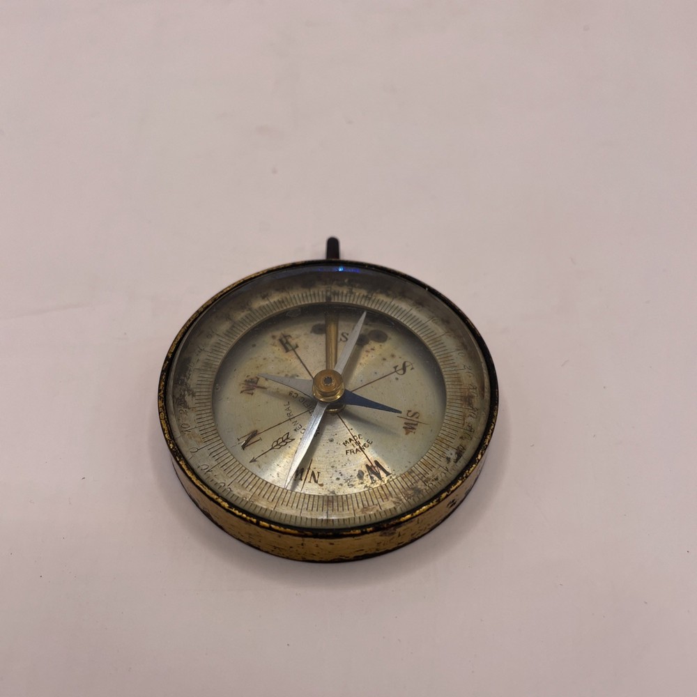Antique Basic Brass Compass circa 1950's Vintage