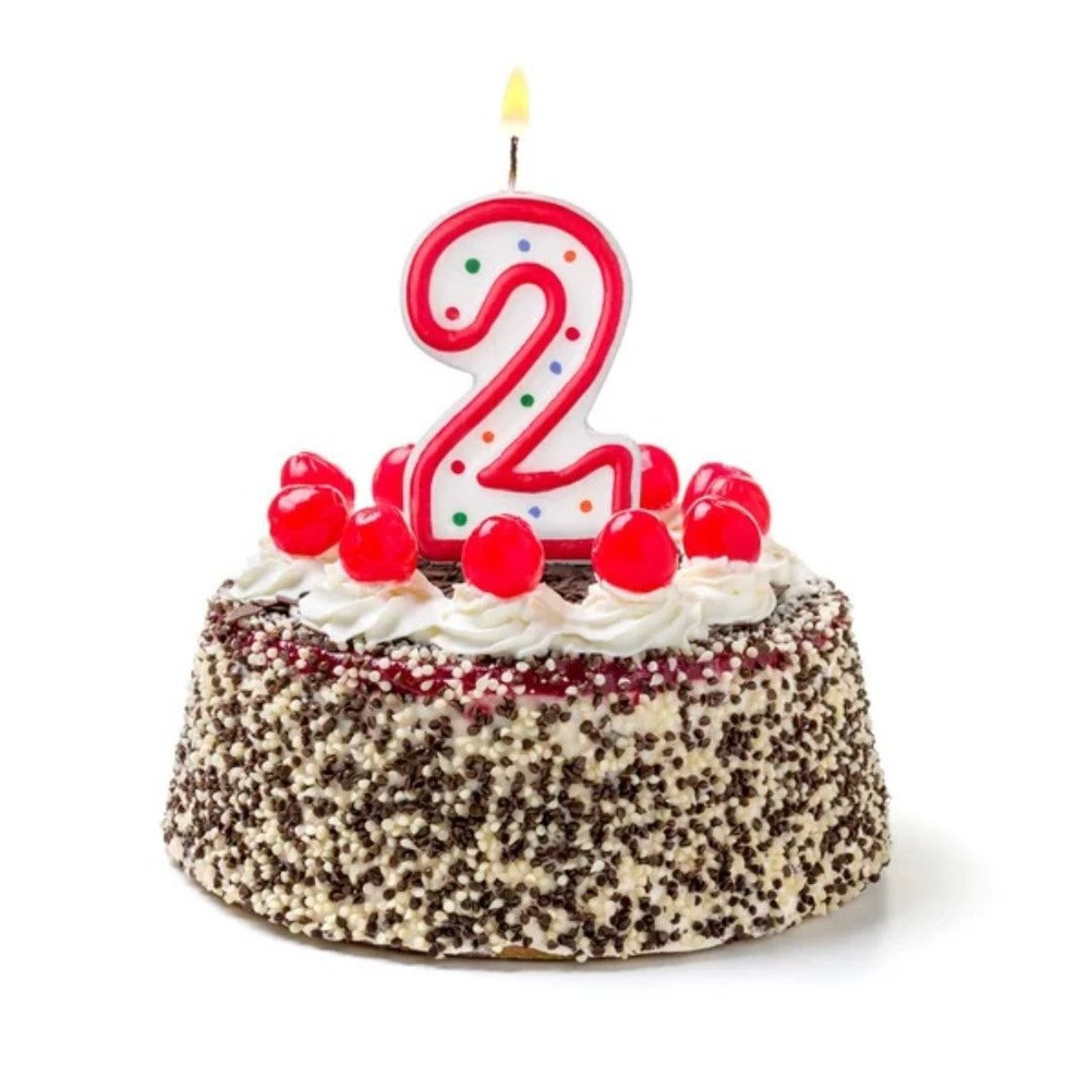 Birthday Number-2 Cake Candle: 2 Pack