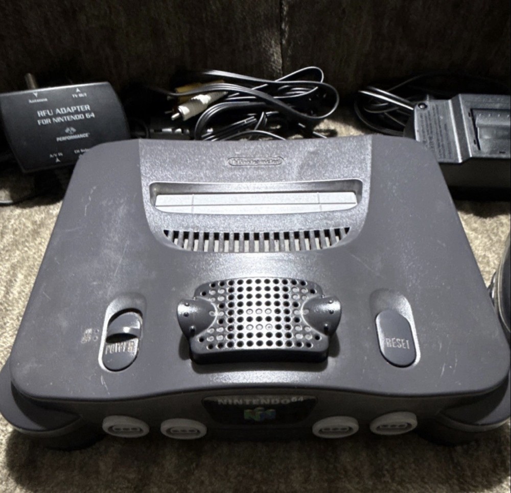 Nintendo 64 Gray Console (Expansion RAM, Controller, RCA, RFU) Cleaned & Tested