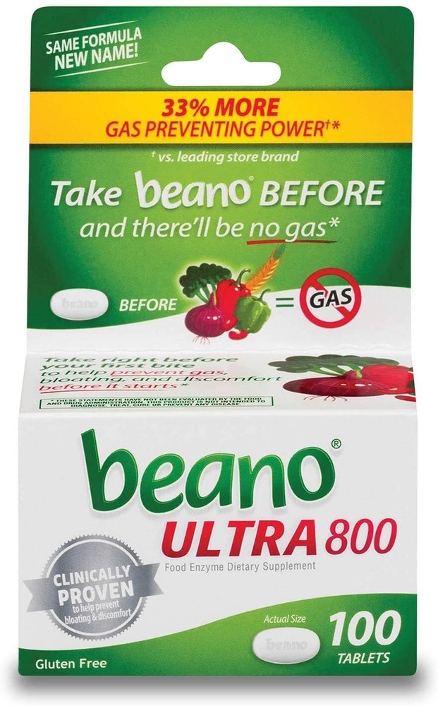 Beano Ultra 800 BIG BOTTLE! 100 count Tablets __