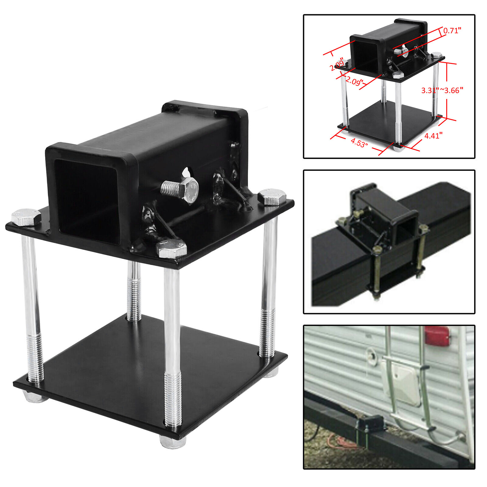 RV Bumper Receiver Adapter 2'' Hitch Mount Bike Rack Cargo Carrier Brand New