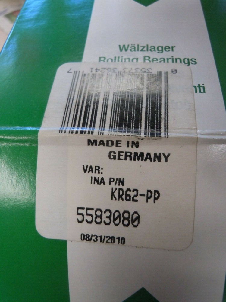 Ina Kr62-Pp Stud Track Roller,Size 62