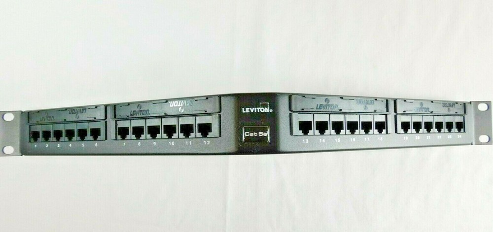 Cat5e Angled patch Panel 5G597-U24 24-Port Leviton Patch Panel Cat5e 110 Angled
