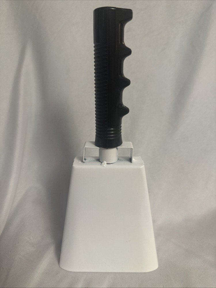 Hand Held Cowbell With Cow Bell Bright white