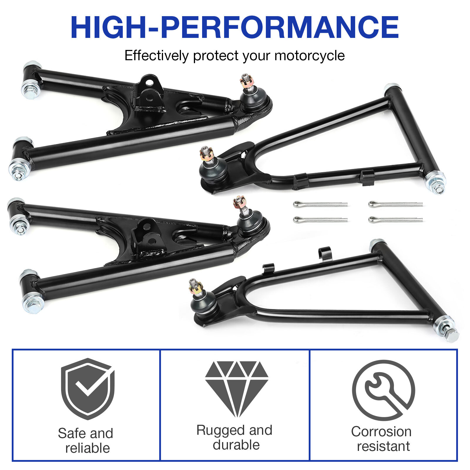 A-Arms Complete OEM Replica Set + Bolts + caps For Yamaha Banshee 350 1987-2006