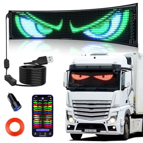 Devil Eyes Light for Windshield, 23"×5" Flexible Bluetooth APP Control