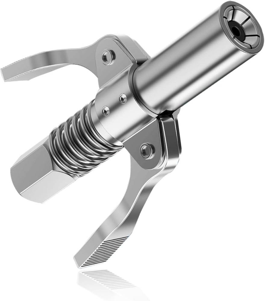 Grease Gun Coupler, Double Handles Quick Lock Release Grease Gun Tip with 6 Thic