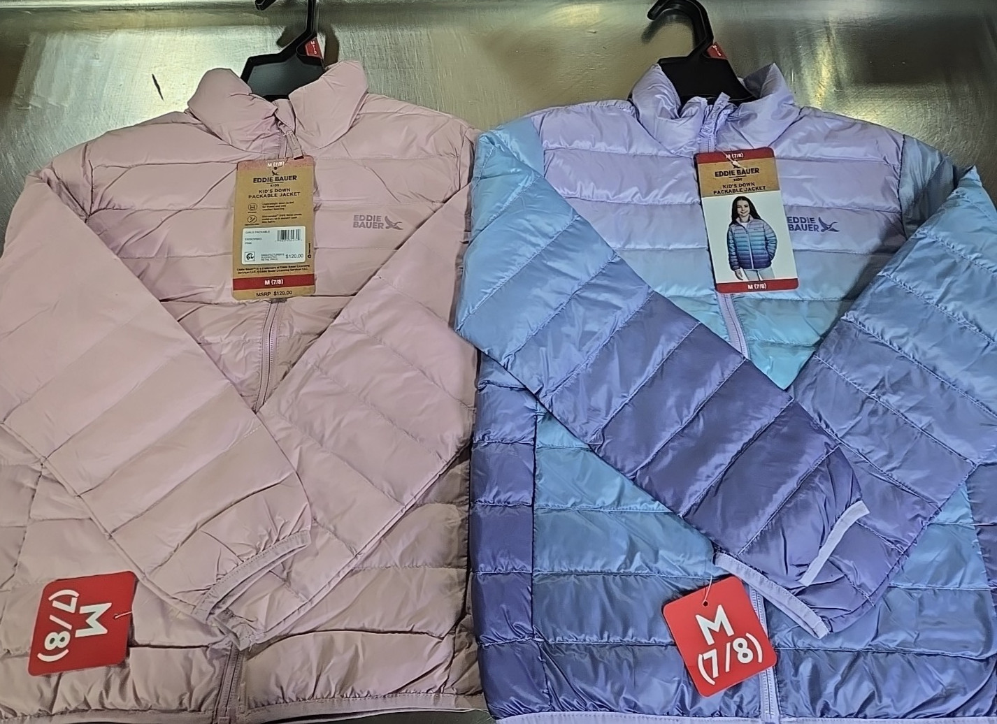 NWT: Girl's Eddie Bauer Down Packable Jacket - 2 Colors/4 Sizes to Choose From!