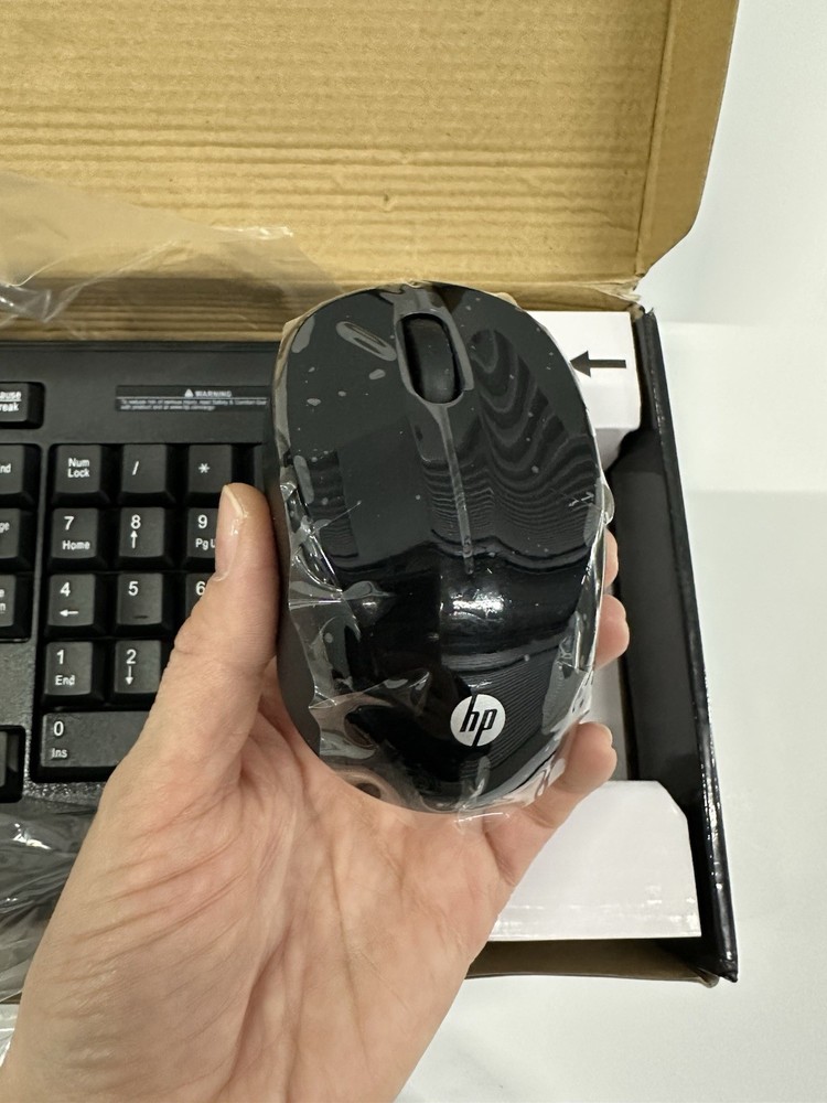 HP Wireless Keyboard Mouse Combo Full Size Black Open Box Damaged Box