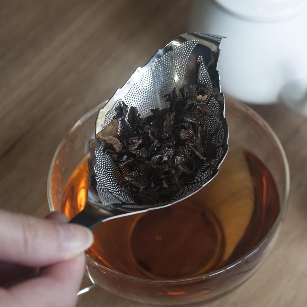 Silver Leaf Shape Tea Strainer, Stainless Steel, Reusable, Loose Tea Infuser