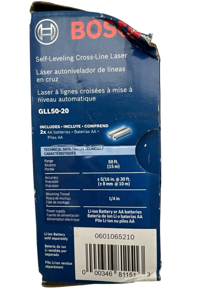 Bosch Self-Leveling Cross-Line Laser GLL50-20